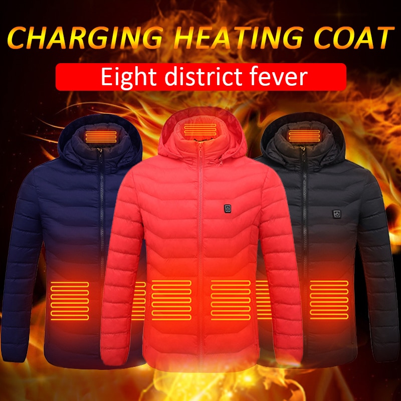 Veste Chauffante Homme USB - Jusqu'à 25 Zones De Chauffage - Capuche - Pour Ski, Chasse, Activités Plein Air - Modes De Chaleur Réglables