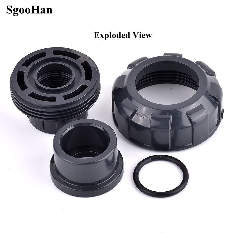 1pc I.D 20-63mm UPVC Pipe Single Female Thread Union Direct Plastic Water Supply Pipe Connector Garden Irrigation Fitings