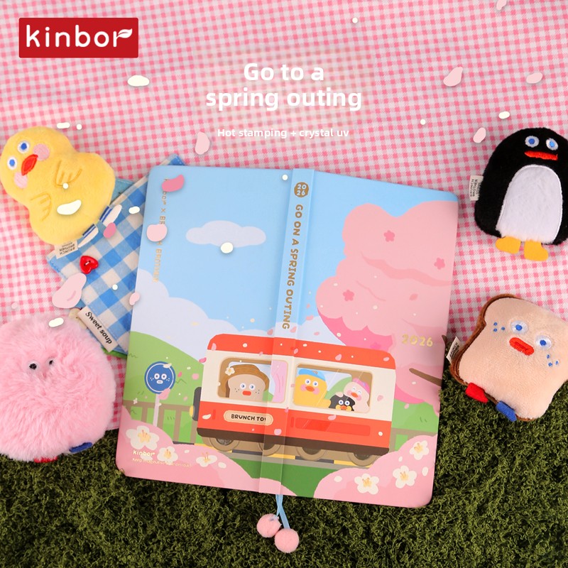 Kinbor Planner Notebook Yearly/Monthly/Weekly Organizer Handbook Goal Tracking Annual Goals Doodling Small Notepad