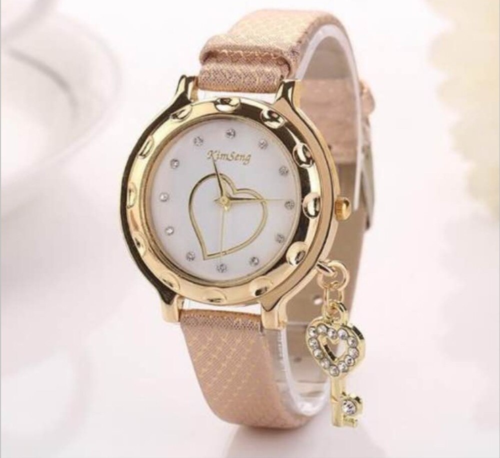 Vrouwen Horloges Rvs Sleutel Hanger Hart Dames Horloge Mode Strass Quartz Horloge Vrouwelijke Klok relogio feminino