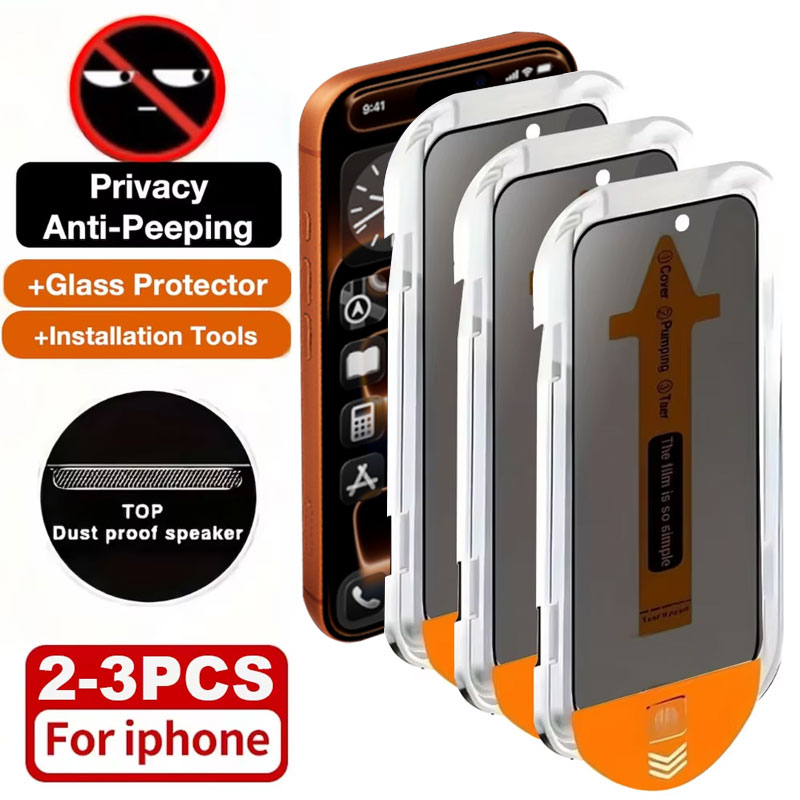 3-2Stck Oleophobe Beschichtung Privatsphäbetreffend Displayschutzfolien Für iPhone 17 Profi Luft 16 15 11 13 12 14 Profi Max Plus Anti Spion Gehärtetes Glas
