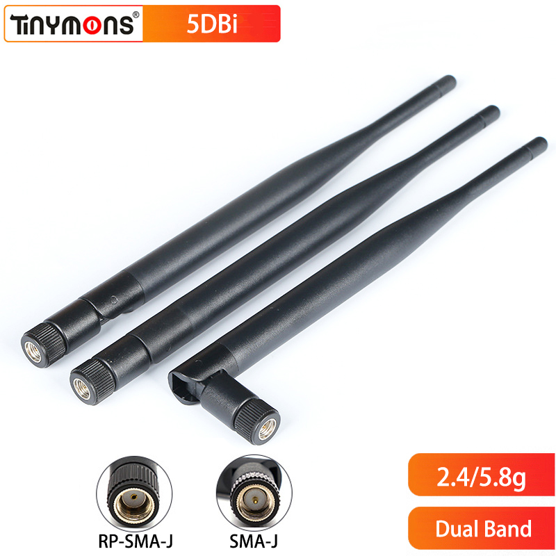 Antena wifi 2,4g SMA macho, enrutador RP SMA 2,4 GHz 5,8 Ghz, banda Dual 5dBi, amplificador de señal WLAN