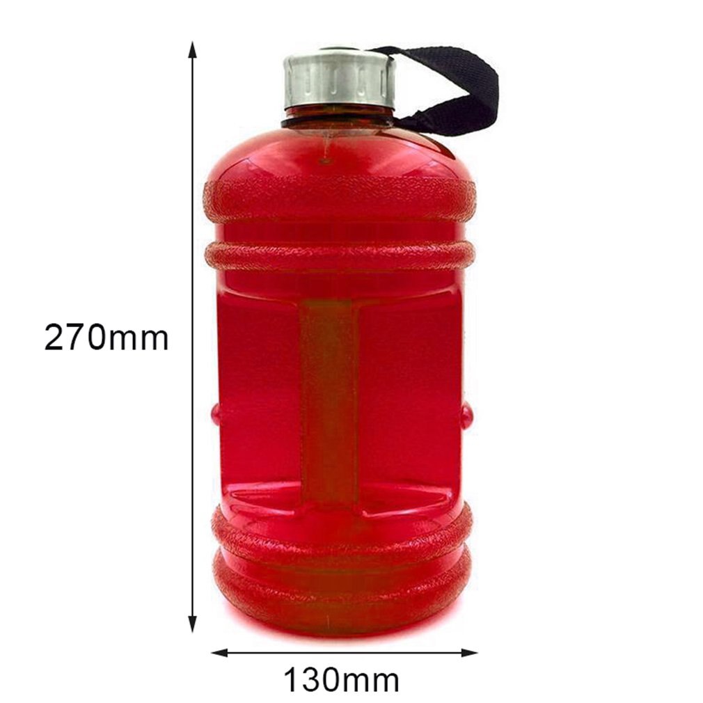 Botella de agua multifunción con forma de mancuerna, 2,2 L, gran capacidad, portátil, deporte, gimnasio, Fitness, tapa de empuje, hervidor de agua con mango,