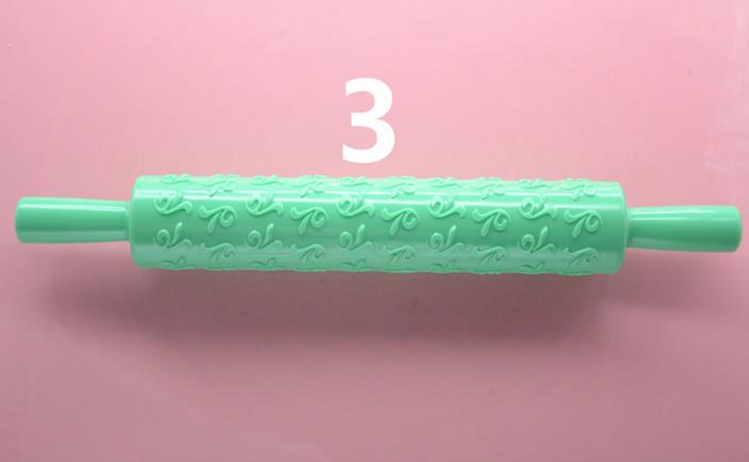 14 Styles Pastic Non-stick Fondant Cake Embossing Roller Sugarcraft Decorating Lace Rolling Pin DIY Kitchen Cooking Tool D794: 3
