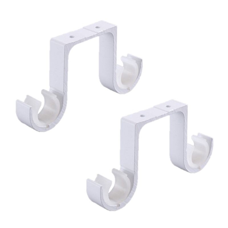 2 stücke Doppel Vorhang Stange Klammern Fenster Hardware- Haken Halfter Aufhänger Hause Dekor M7DA: Weiß