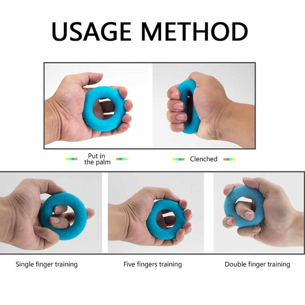 1 pieza de agarre de mano de dedo 20LB-60LB silicona fuerza Trainer Ring Gripper expender dedo entrenamiento Fitness entrenamiento Power Hand Grips