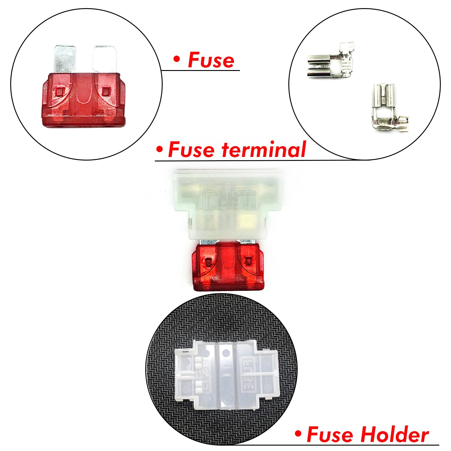 Okfeet Battery Fuse 10A 30A 35A 40A Battery Accessories Electric Bicycle Battery Installation Parts