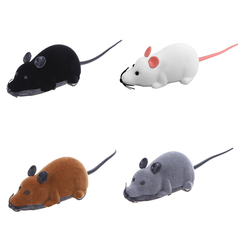 Ratón electrónico a control remoto para gatos y mascotas, juguete interactivo divertido de felpa con control remoto inalámbrico, en 4 colores, para gatitos y Mascotas