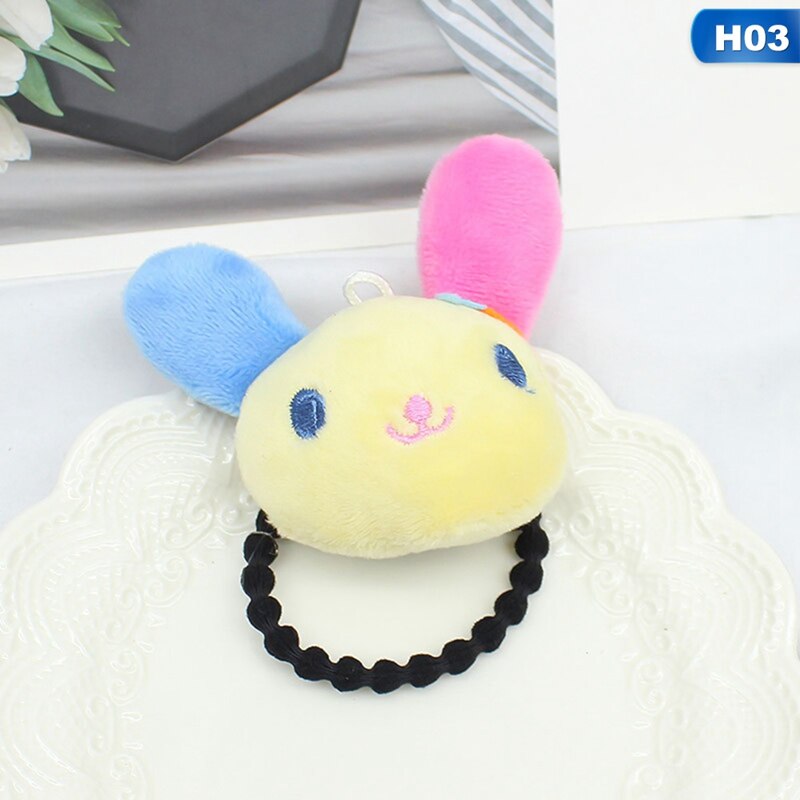 Coletero grande de dibujos animados en 3D para mujer y niña, juguete de felpa de animales, junta de bambú, banda de goma, soporte decorativo para fotos: HDR5570H03