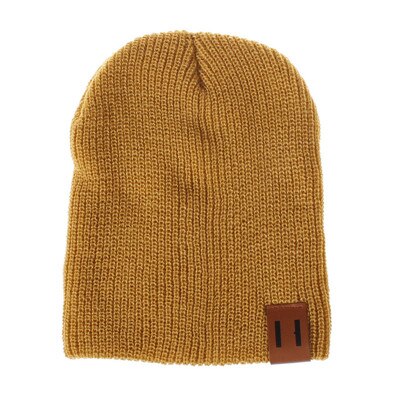 Girls Boys Hat Solid Color Knited Woolen Headgear Hat Cap Toddler Infant baby accessories Kids newborn photography props sombrer: Yellow