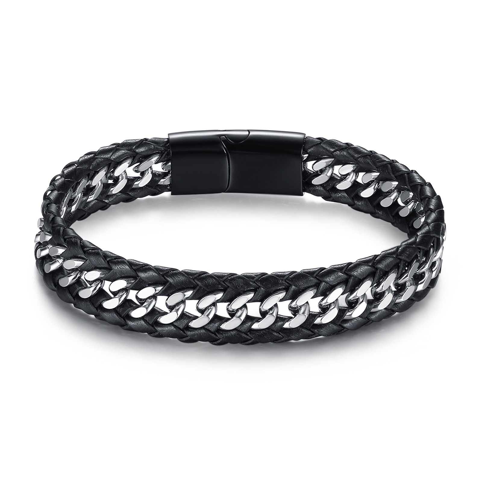 ADRAMATA 24 Pcs Braided Leather Bracelet For Men Women Wooden