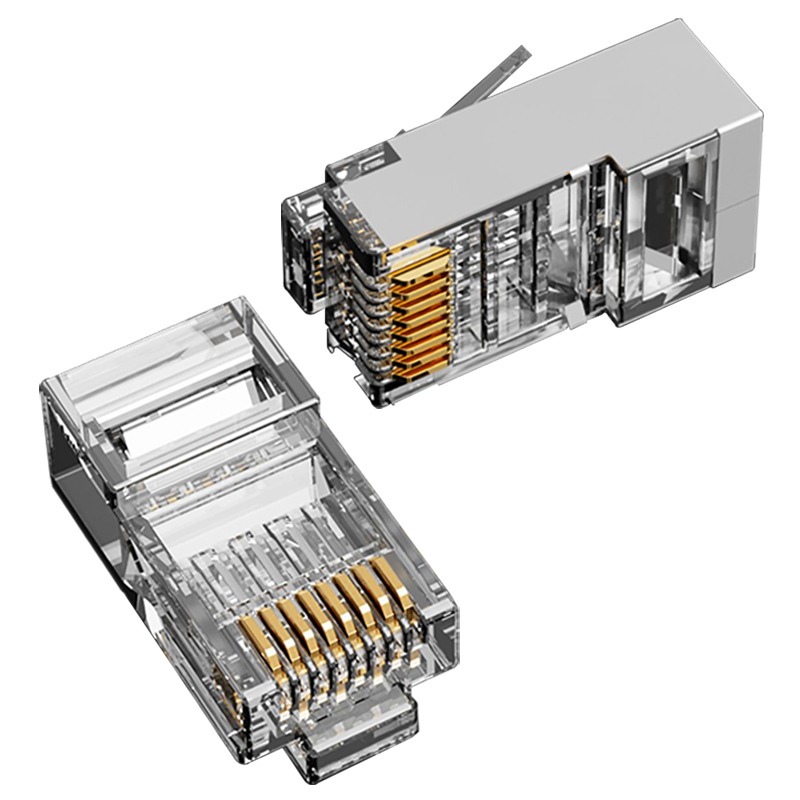Cat 5e xintylink ethernet-kabelkontakt  rj45- plugg hann nettverk rg  rj 45 stp skjermet kontakt keystone cat 5 lan-kontakt 50/100 stk.
