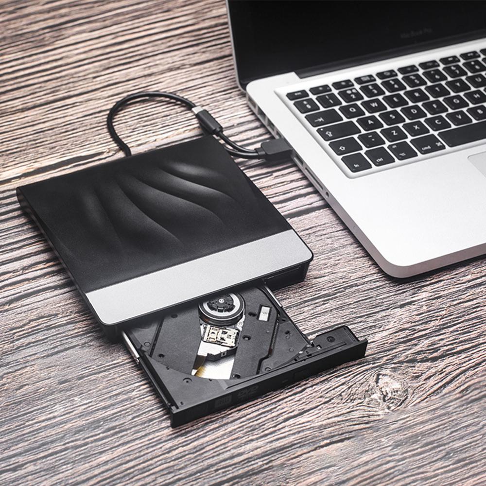 External DVD Drive USB 3.0/USB-C Portable CD/DVD Player Burner for Laptop PC Windows XP/7/8, Mac OS