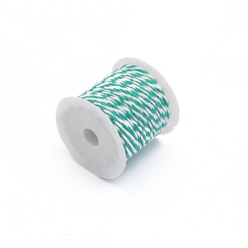 10m/roll bicolore coton cordon coloré cordon corde Beige torsadé artisanat macramé chaîne bricolage maison Textile mariage décoratif approvisionnement: Green