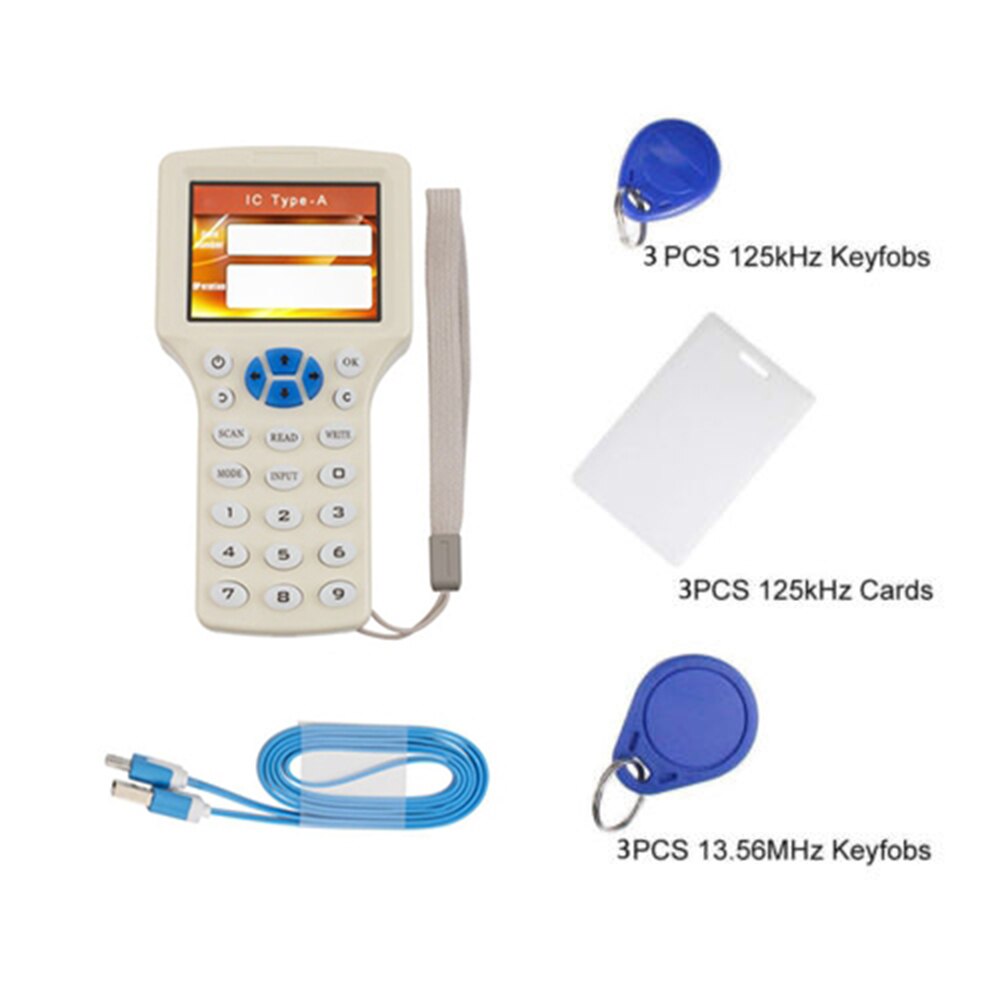 Copieur intelligent RFID 10 fréquence NFC | Graveur/lecteurs/duplicateur, 125KHz, programmateur USB 13.56MHz, porte-clés, lecteur de cartes, décodeur UID