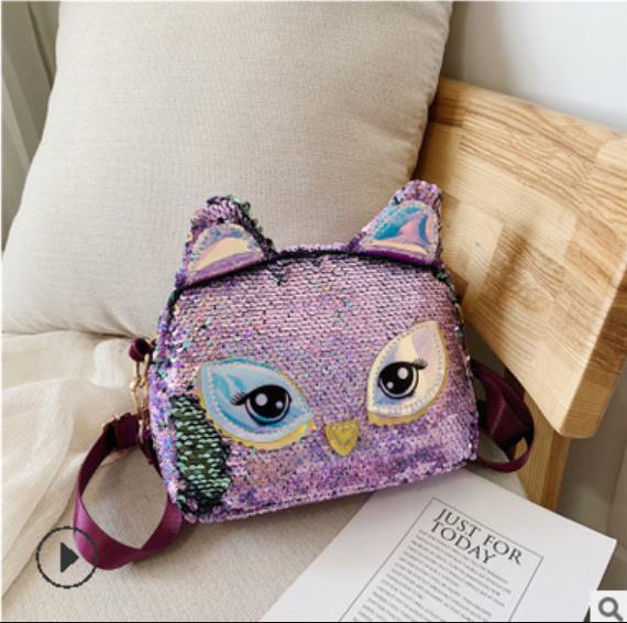 Unicorn Shoulder Bags for girls Travel Women Cartoon Print Sequin Bags Glitter luxury Leather Crossbody Hobo Bag Satchel /BY: A