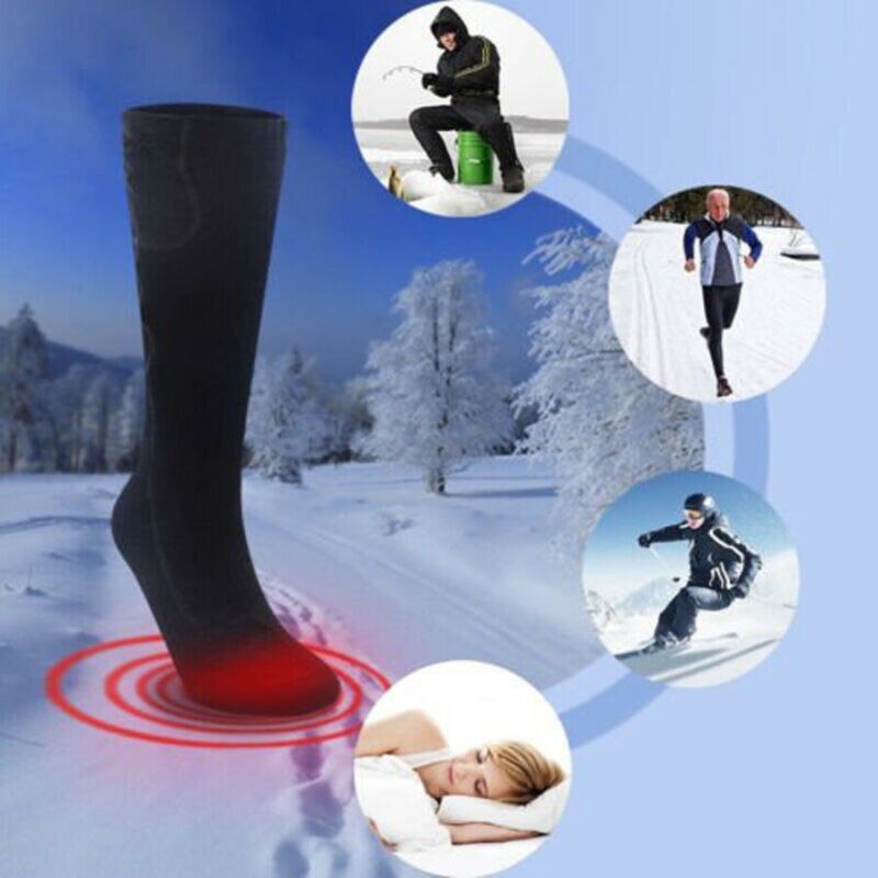 Heated Socks For Motorcycle Bike Winter Warm Electric Battery Heated Socks Feet Warm Heater Skiing Fishing Shoe Boot Warm
