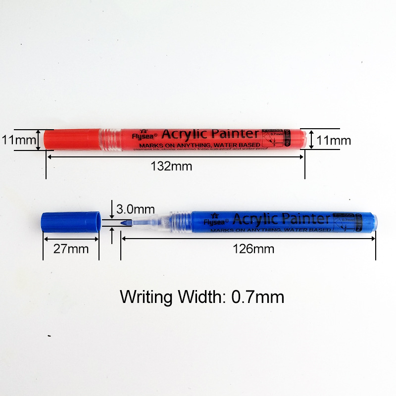 Stylo marqueur acrylique pour graffiti, encre liquide, peinture graffiti, papier, toile, verre, céramique, grill, fournitures d'art, 0.7mm,
