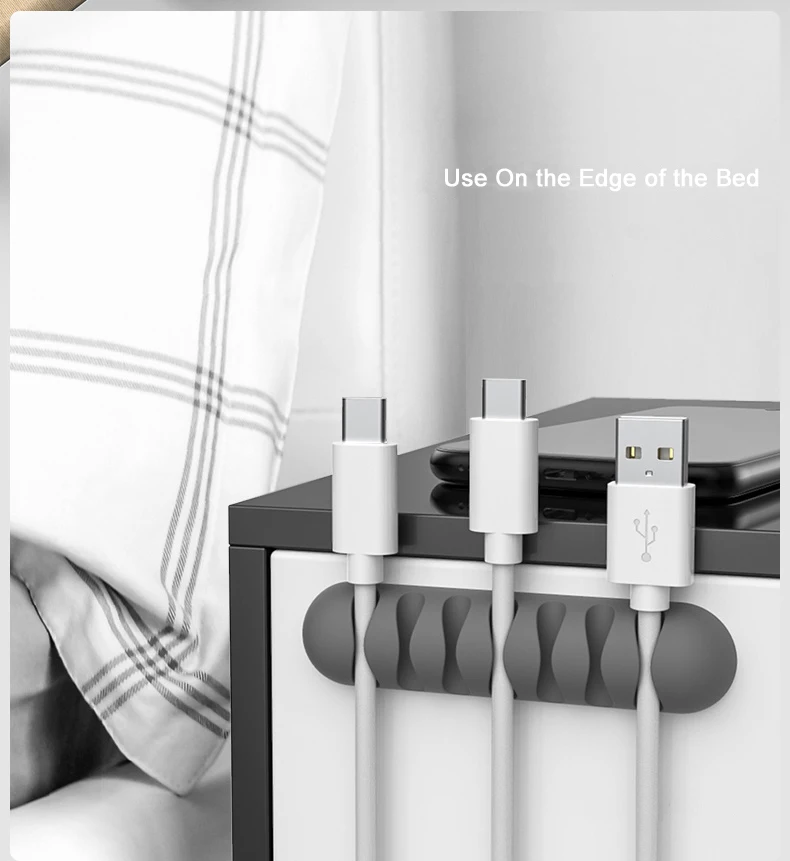 Avvolgicavo clip flessibili per la gestione dei cavi in silicone Supporto per cavo per topo Cuffia Auricolare Organizzatore di cavi per cuffie