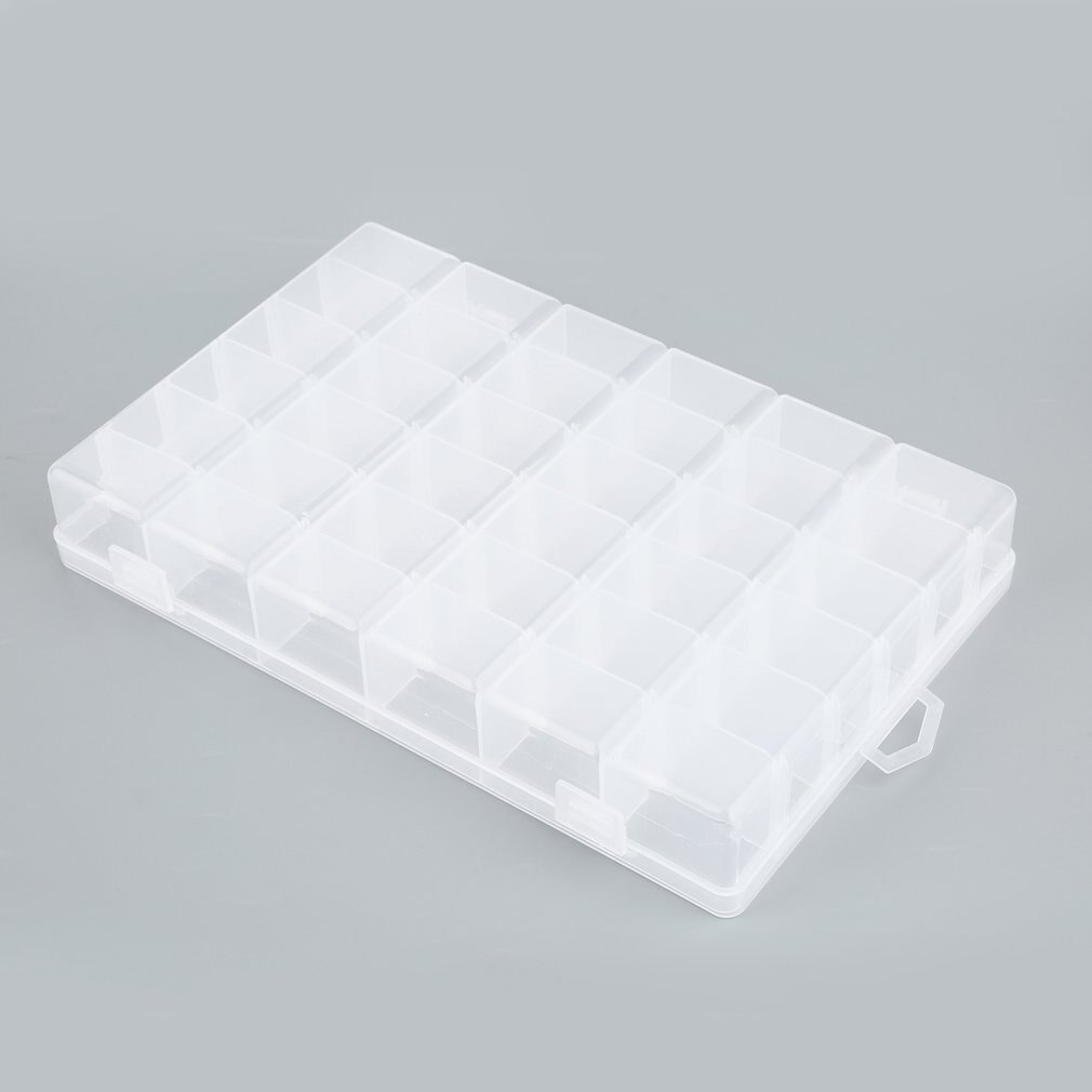 10/15/28/36 Slots Clear Plastic Lege Storage Box Voor Nail Art Manicure Gereedschap Sieraden Bead Display Opslag case Organizer Houder