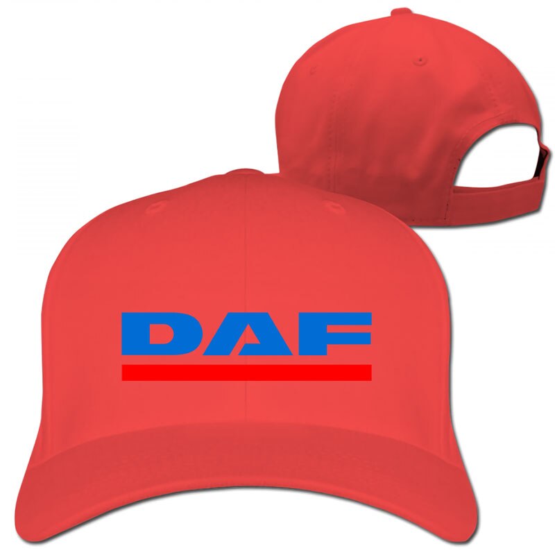 daf vector logo Baseball cap men women Trucker Hats adjustable cap: 1-Red