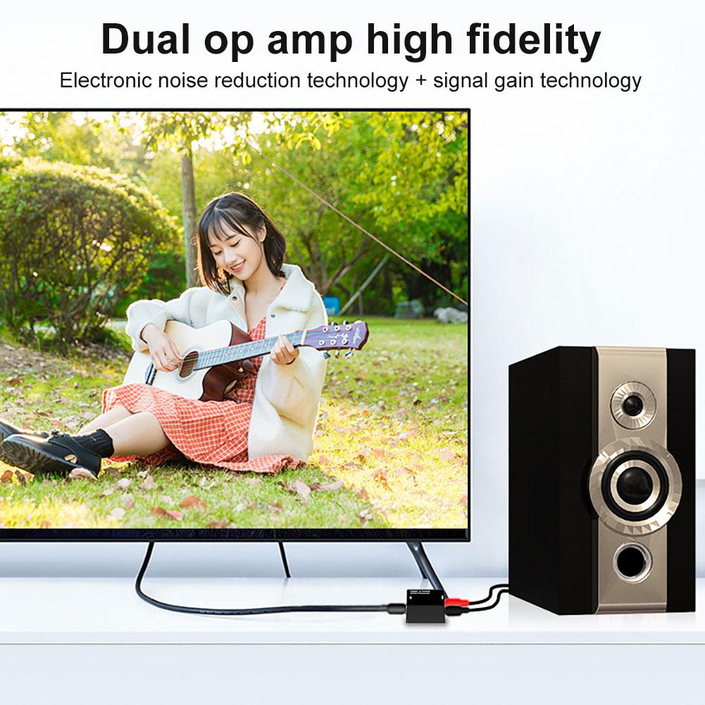 Coaxial Digital to Analog RCA 3.5mm Audio Fiber Optic Signal Converter Adapter