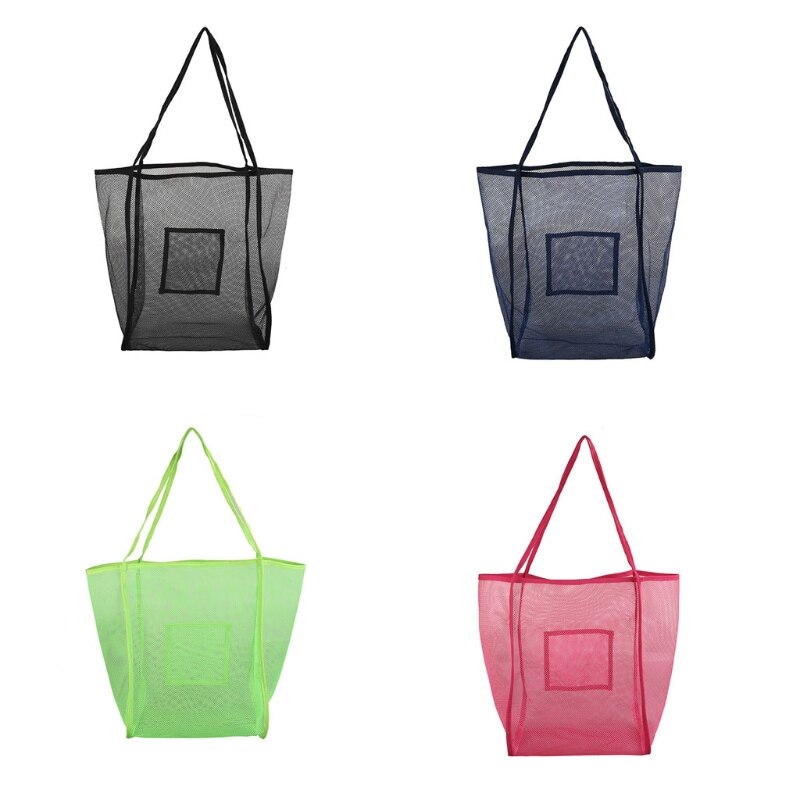 Vrouwen Mesh Strandtas Extra Grote Strandtas Bakken Voor Holding Strand Speelgoed Handdoek Kruidenier Picknick Schouder Handtas Boodschappentas