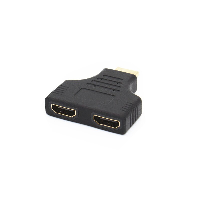 1080P 1 In 2 HDMI Splitter Adapter Male To 2 Female Onversion Head Adapter HDMI Male To Female Conversion Cable: Black