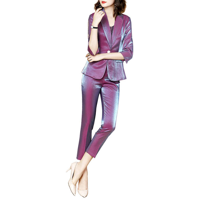 ¡Novedad de ! Traje de uniforme para primavera y otoño para mujer, chaqueta Blazer Formal de oficina Ropa de Trabajo OL + Pantalones largos, conjunto de 2 piezas L04