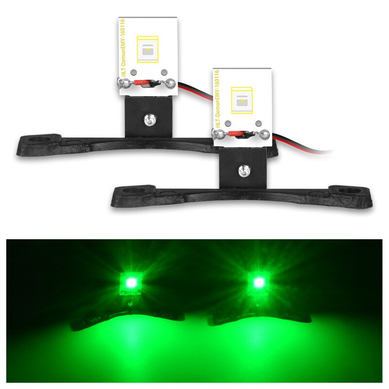 Lente de proyector bi-xenón para coche, luz LED de Ojos de demonio de 2,5 pulgadas, ajuste H4 H7, enchufe, 2 piezas: Green Demon Eyes