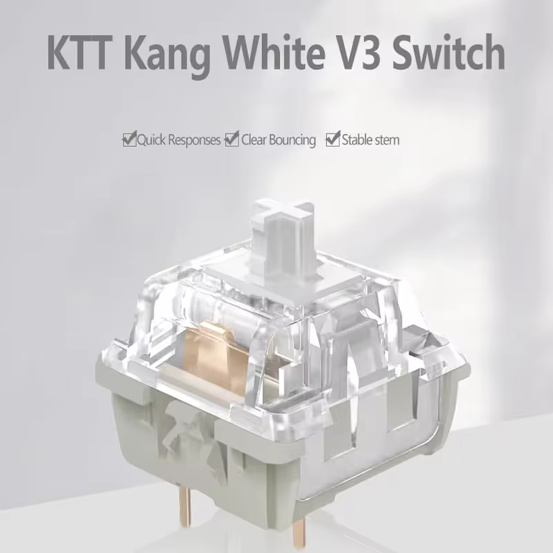 KTT Kang White V3 Keyboard Switch Custom Linear 3 Pins 45g Mechanical Keyboard Cherry MX Switches RGB SMD Gaming Keyboard Switch: Pink Switch