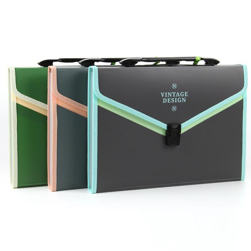 13 Grids Handheld File Folder Organ Box Bag Multi-function Organizer Storage Holder Office Document A4 Paper Folder