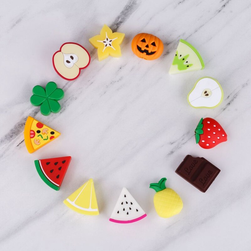 Zachte Leuke Cartoon Fruit Kabel Bite Telefoon Oplader Kabel Protector Cord Data Line Cover Versieren Smartphone Draad Accessoires