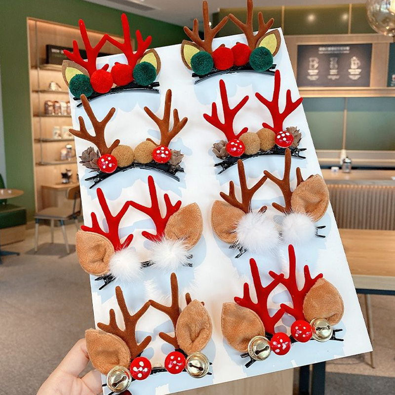 Serre-tête en bois d'élan pour filles, épingle à cheveux, serre-tête de dessin animé, décoration de noël, Super mignon, 2022