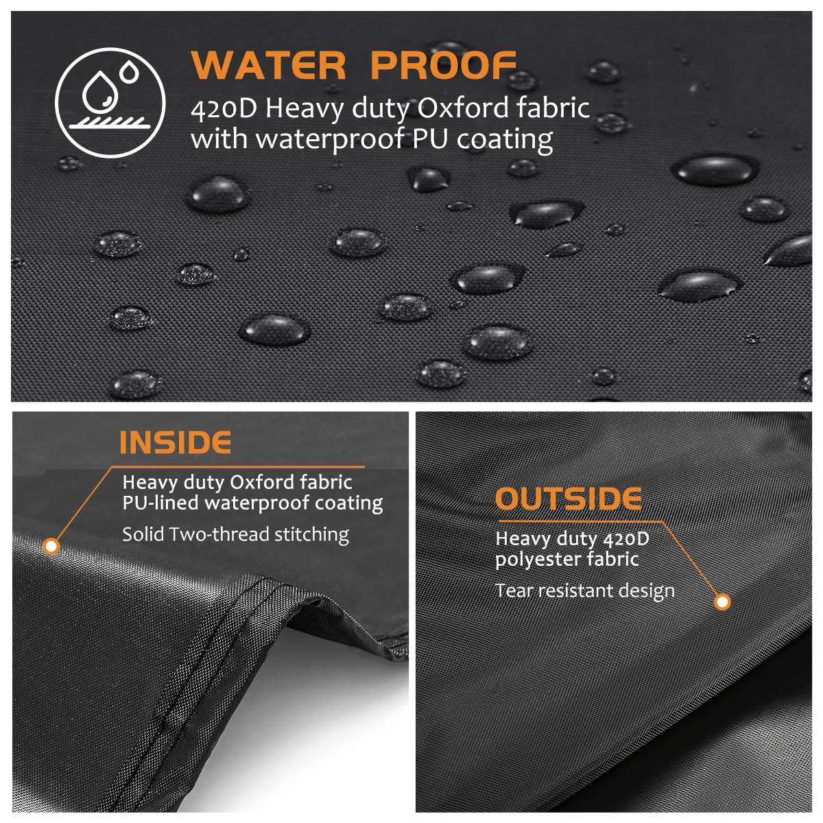 4 Sizes BBQ Grill Barbeque Cover Anti-Dust Waterproof Weber Heavy Duty Charbroil BBQ Cover Outdoor Rain Protective Barbecue