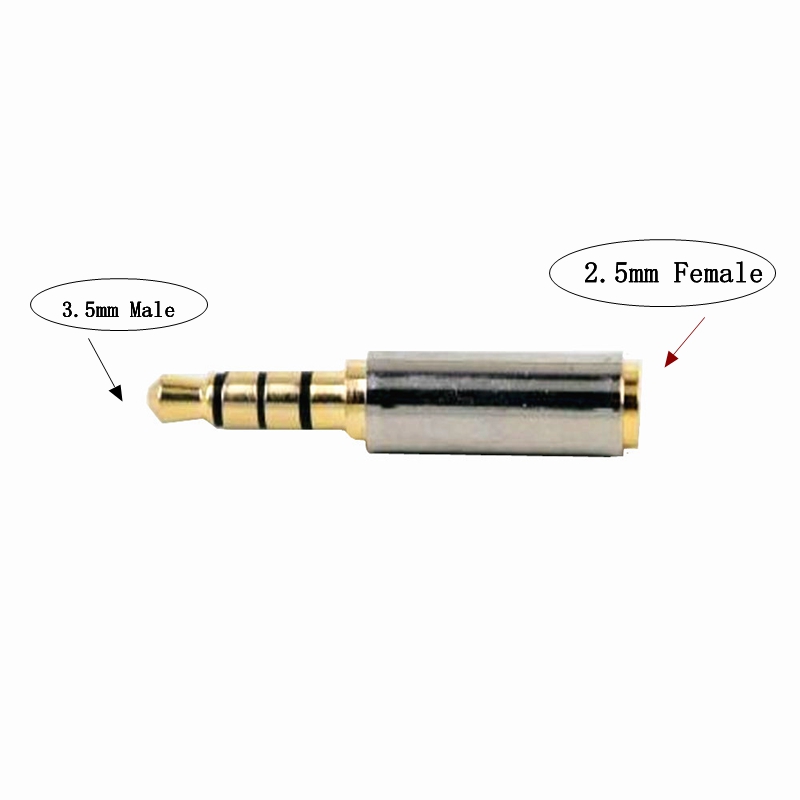 Jack 3.5 mm To 2.5 mm Audio Adapter / 2.5mm Male To 3.5mm Female Plug Connector for Aux Speaker Cable Headphone Jack 3.5: Gold