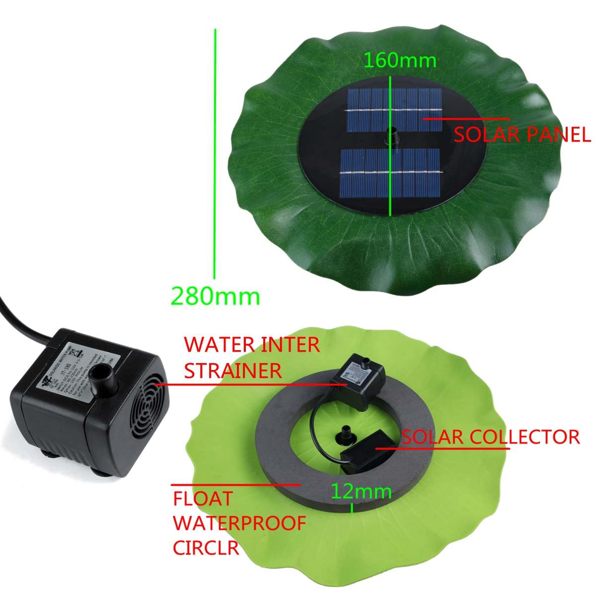 Mini Solar Powered Fountain Garden Pool Pond Solar Panel Floating Fountain Garden Decoration Water Fountain