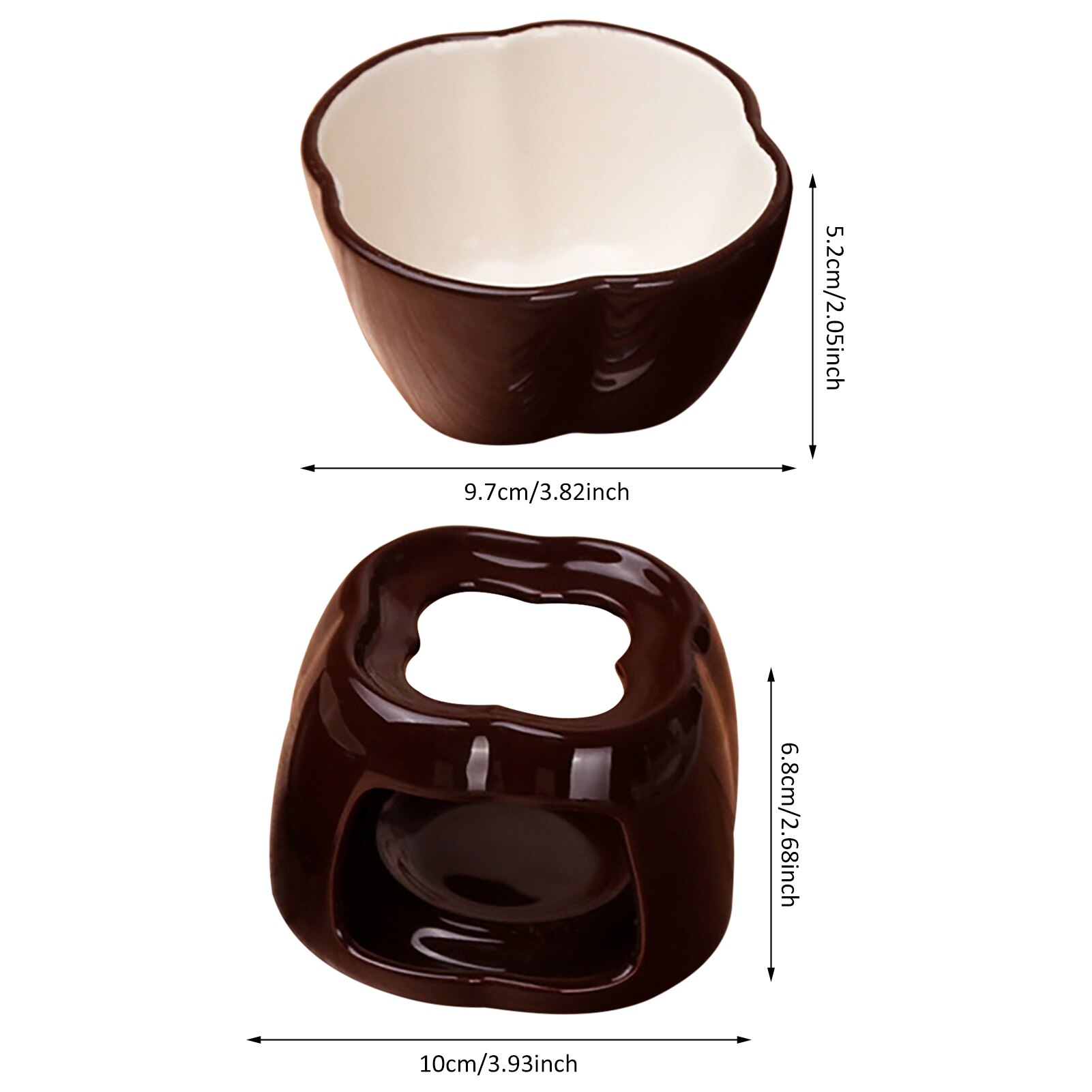DIY Ceramic Fondue Set Cheese Ice Cream Bowl Warmer Chocolate Pot Chocolate Fondue With Tealight Candles For Home Cooking Tools: Default Title