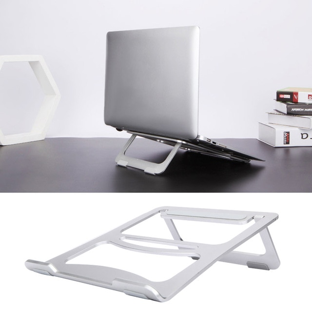 Folding Aluminum Notebook Laptop Anti-slip Cooling Pad Stand Holder Ergonomics Angle for MacBook 10-17 inch