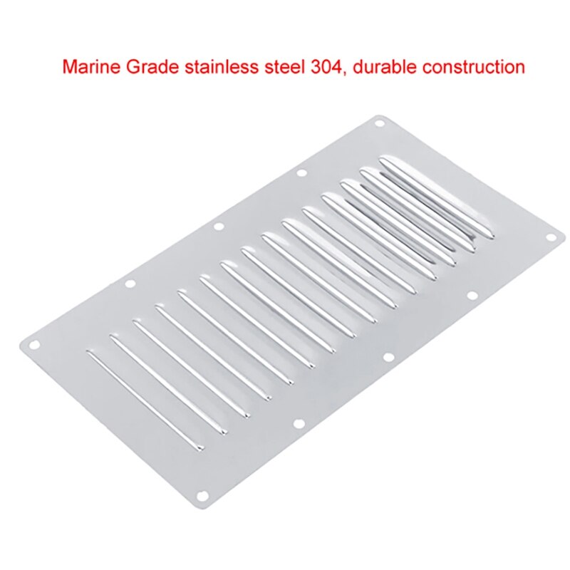 Stainless Steel 304 Marine Rectangular Venting Panel Air Vent Louver Grille Ventilation Louvered Ventilator Grill Cover