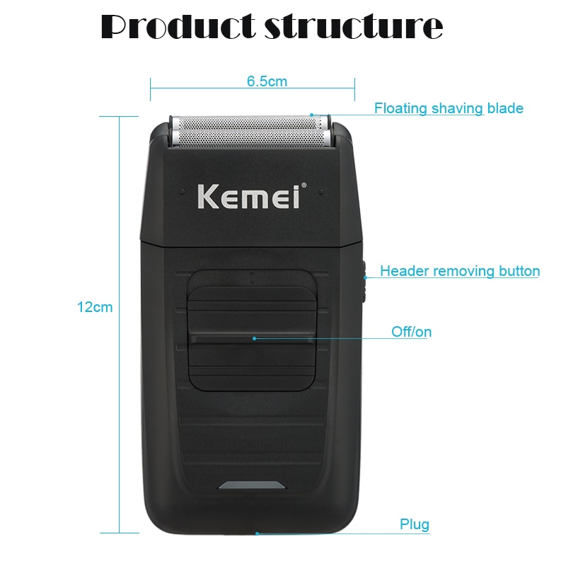 Kemei 1102 Electric Shaver Men Electric Razor Rechargeable Floating Beard Shaver Hair Trimmer Face Care Shaving Machine