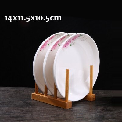 Soporte de bambú para almacenamiento de platos de cocina, soporte para tazas de vidrio, tazas de café, cuencos para el hogar, estante para organizar platos: 3grids