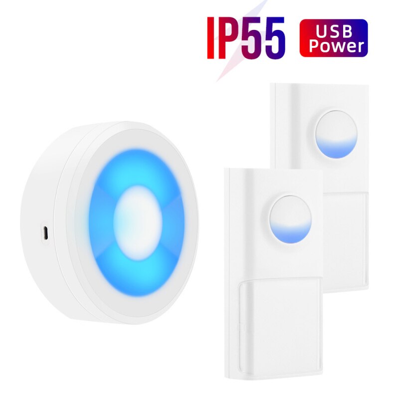 USB Powered IP55 Waterproof Wireless Smart Doorbell Door Bell Ring Chime Call 433MHZ LED Night Light Home Plug-Free: 10