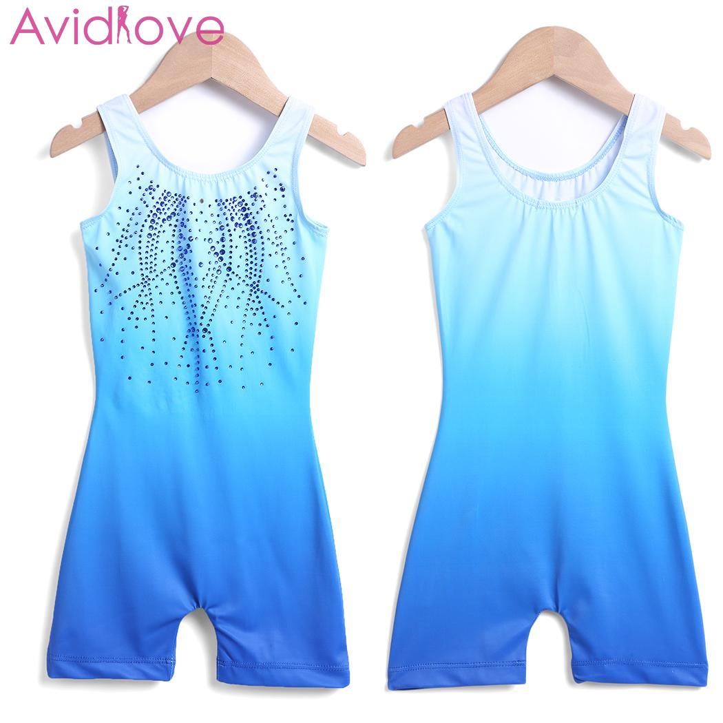 Grils Gradient Leotard Gymnastics Toddler Sparkle Cute Rhinestone Children Dcor One Piece Tank Girl Casual