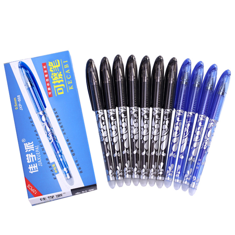 Uitwisbare Pen Set Wasbare Handvat Blauw Zwarte Kleur Inkt Schrijven Balpennen Voor School Kantoorbenodigdheden Supplies Examen Spare