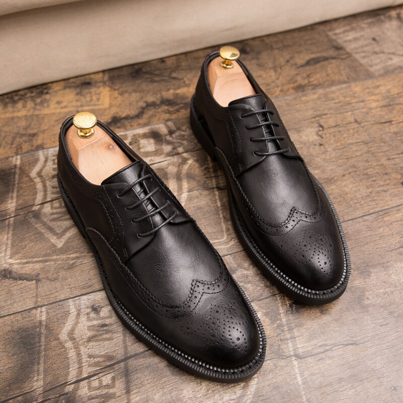 Miesten brogue oxford mekkokengät miesten hyvin pukeutunut herrasmies käsintehdyt jalkineet moderneille miehille koko 38-47 zapatos hombre