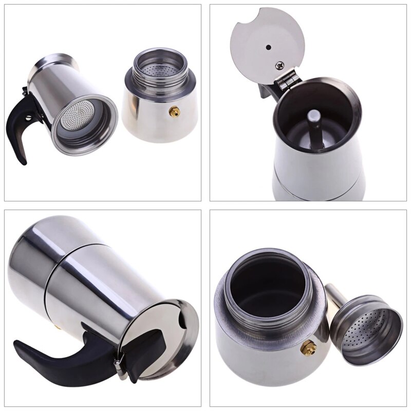 Steel Mocha Coffee Pot Mocha Coffee Maker Espresso &amp; Latte Cooker Coffee Maker Percolator Drink Tool Cafetiere Latte Cooker