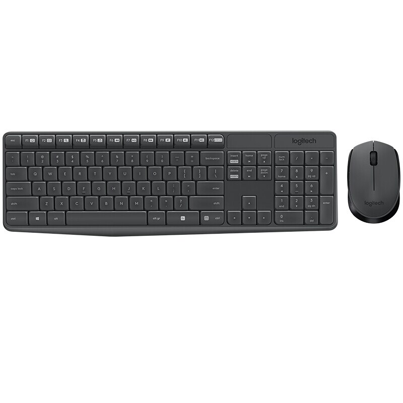 Logitech MK235 Wireless Keyboard Mouse Multimedia 2.4GHz Splash-Proof 1000dpi Micro USB Receiver Office Plug and Play
