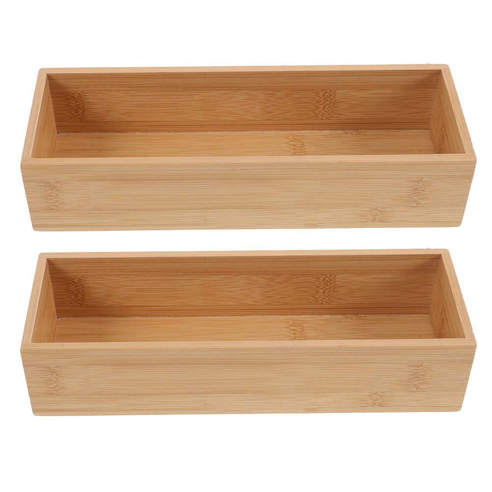 2 Stuks Gebruiksvoorwerp Opbergcontainer Houten Doos Zilverwerk Bamboe Dozen Voor Sieraden Gevallen Reizen