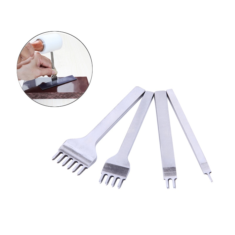 4 sztuk/partia diy narzędzia kaletnicze 3/4/5/6mm skóra dziurkacze kaletnicze dziurkacz narzędzie 1 2 4 6 ząb narzędzia dla skórzany pas